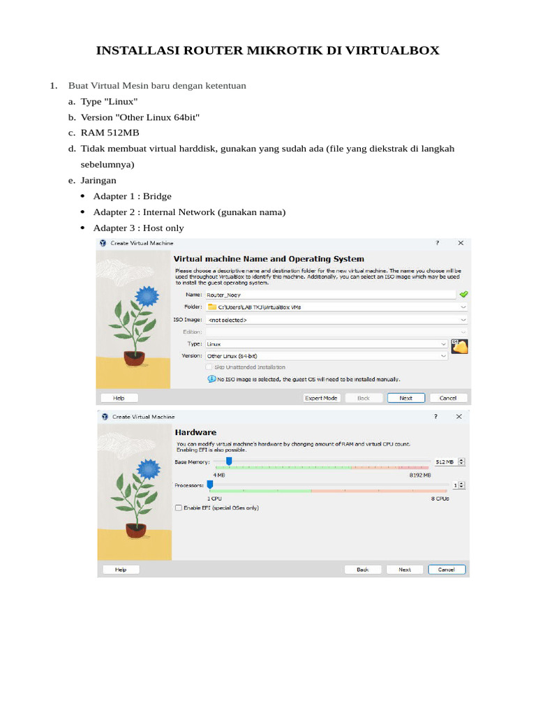 Installasi Router Mikrotik Virtualbox | PDF