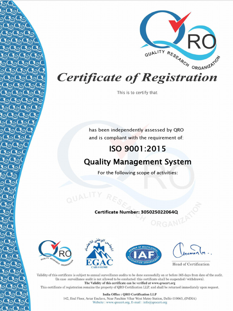 Flyder Immigration LLP Iso 9001 - 2015 Quality Management System (QMS ...