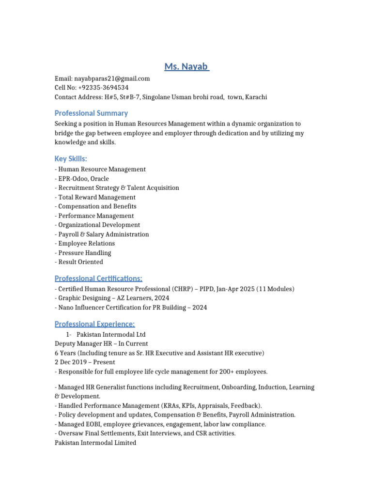 1759988482525_MY CV NPPP | PDF | Human Resource Management | Human ...