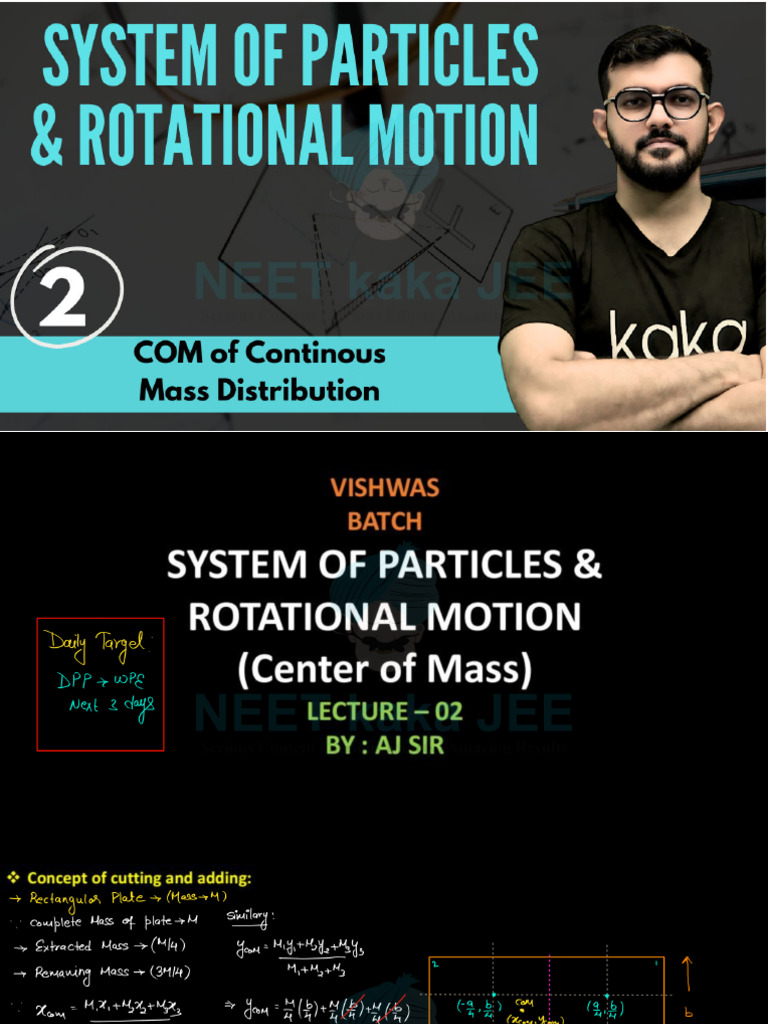 Lecture-2 COM of Continous Mass Distribution | PDF