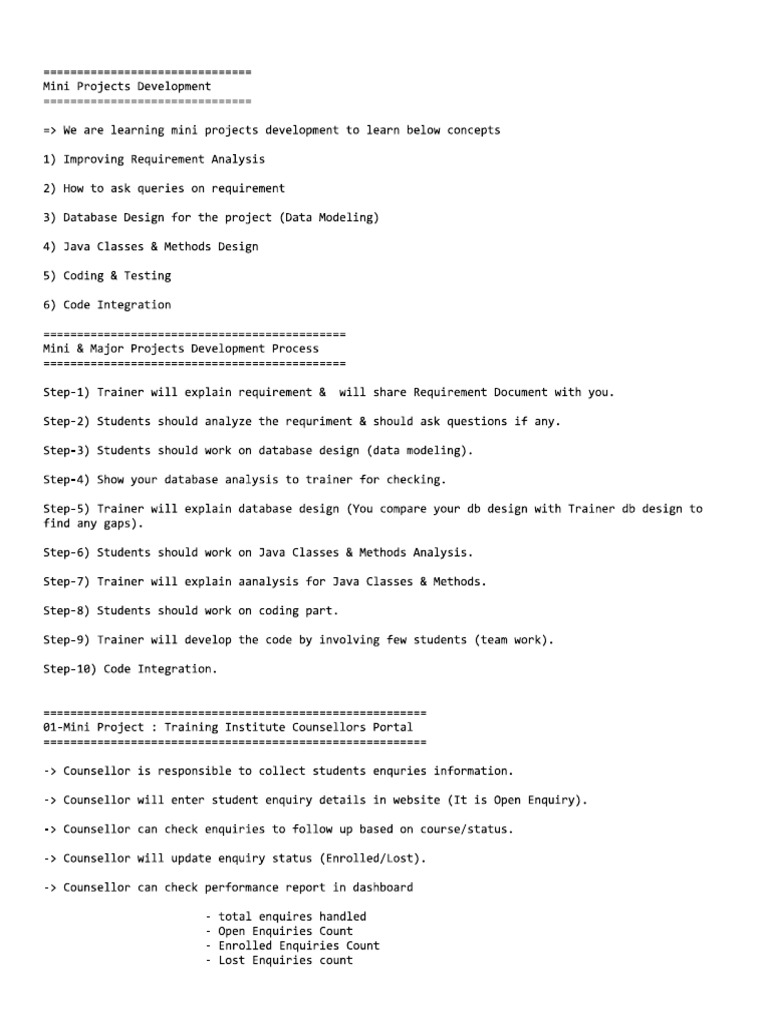 11 01MiniProjectNotes | PDF