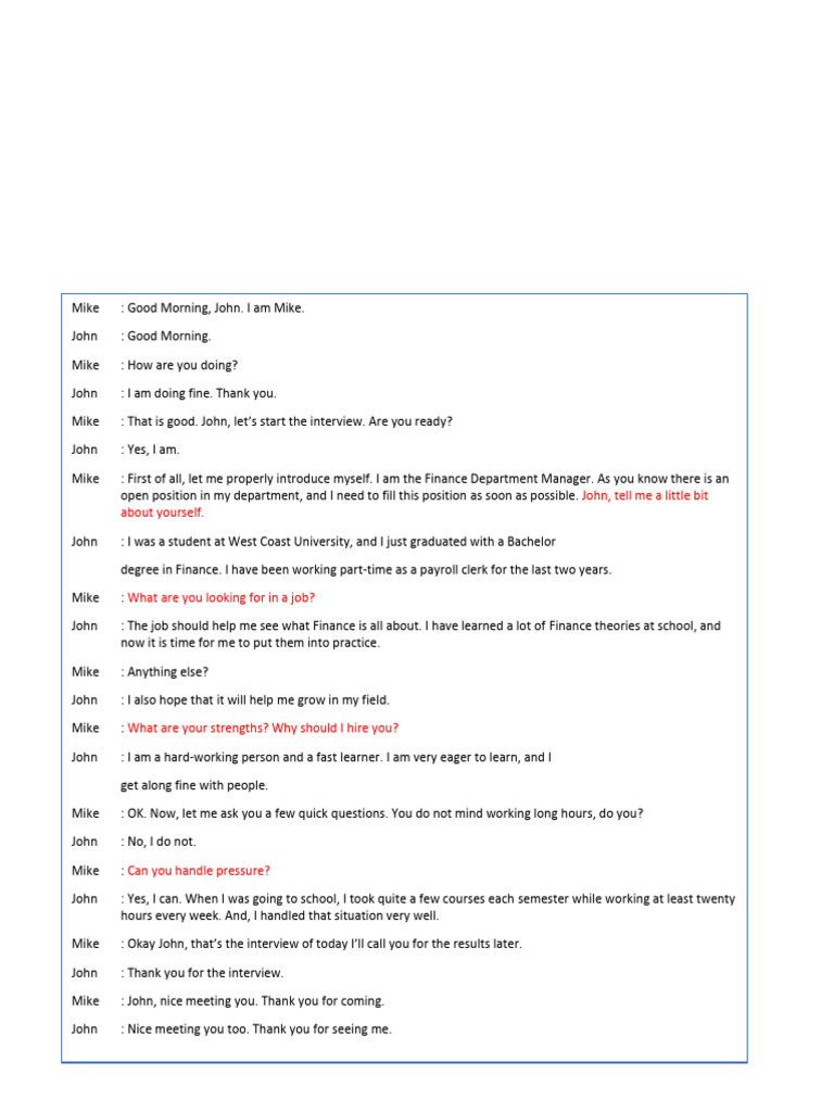 Chapter 4. Job Interview | PDF | Job Interview | Interview