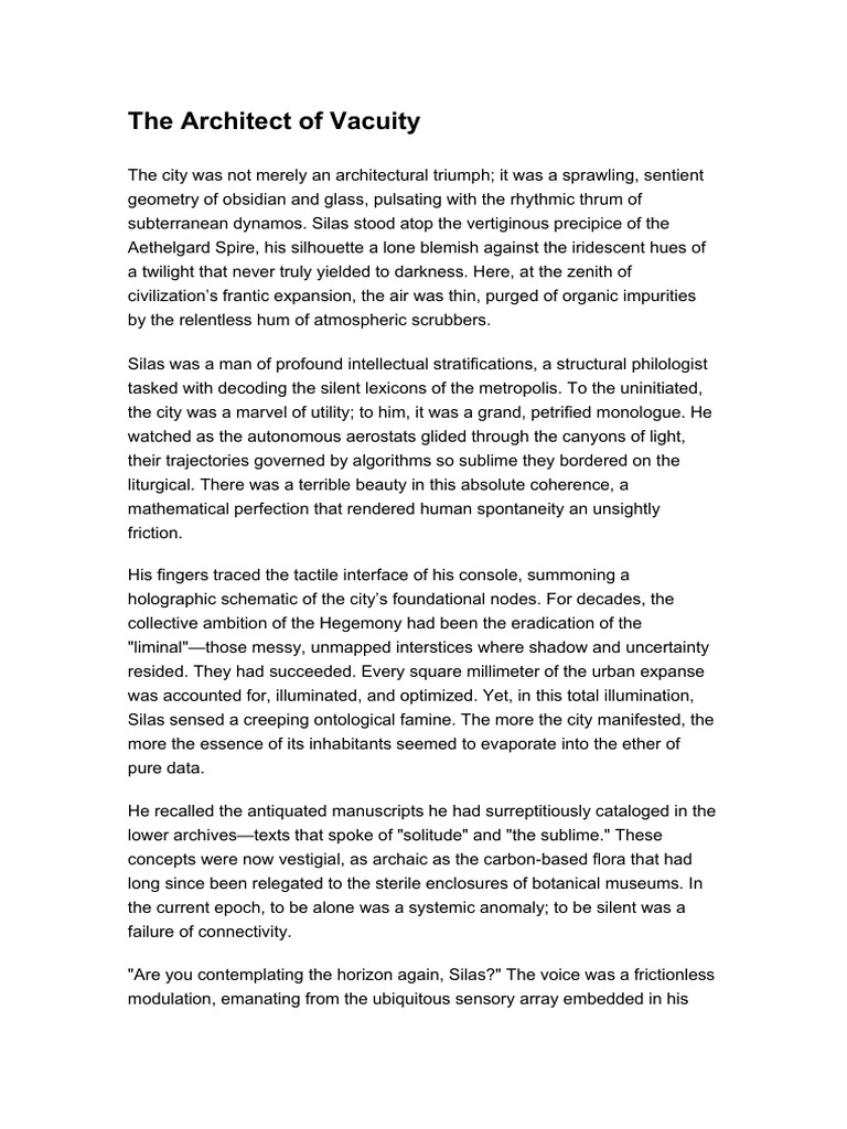 The Architect of Vacuity | PDF