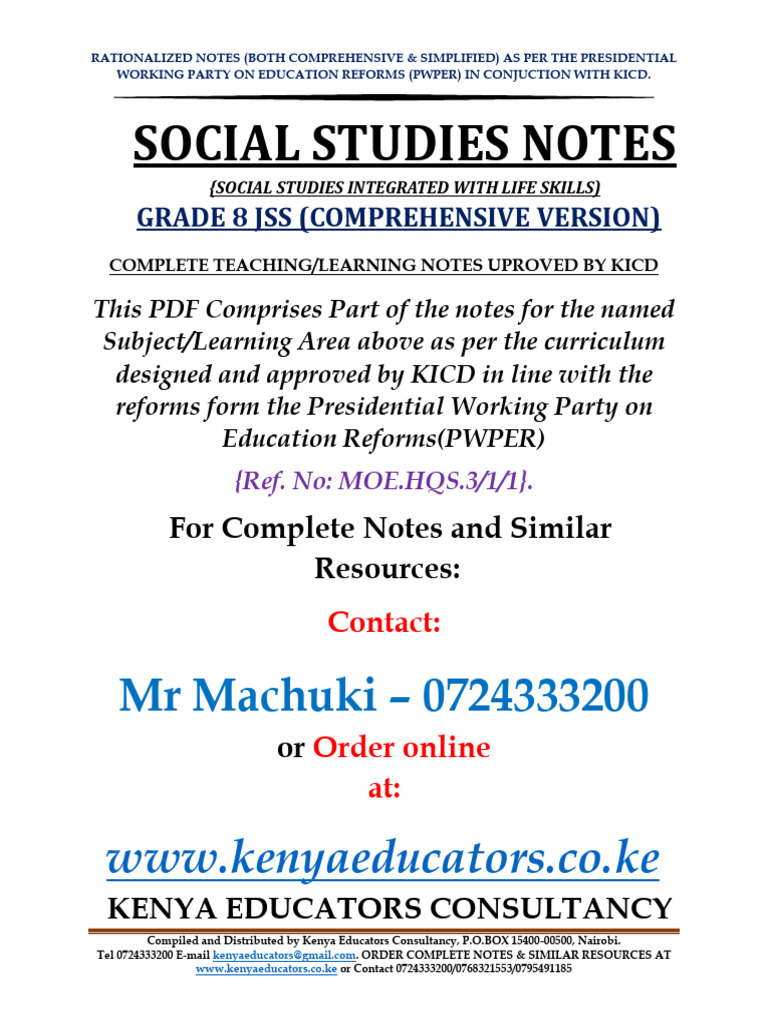 SST Grade 8 Jss Comprehensive Notes | PDF | Evolutionary Biology