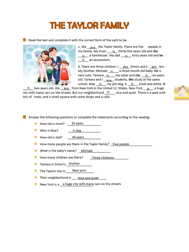 Activity 3 The Taylor Family | PDF
