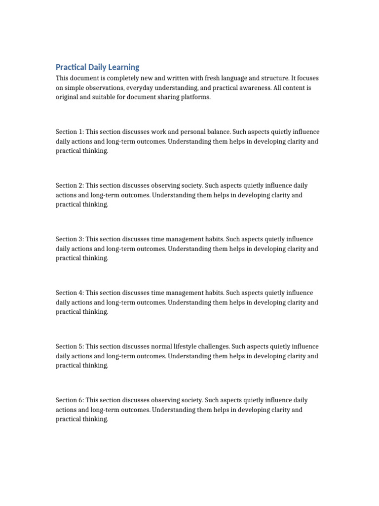 Practical Daily Learning | PDF | Thought | Social Psychology