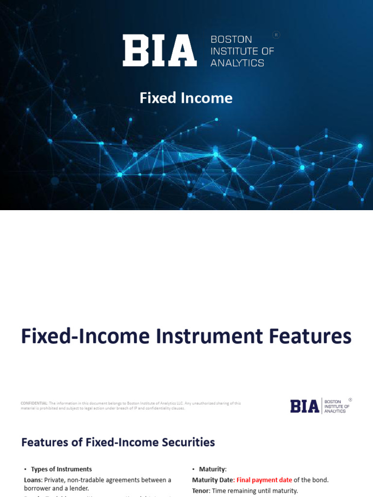 Fixed Income Part 1 1 | PDF | Bonds (Finance) | Yield (Finance)