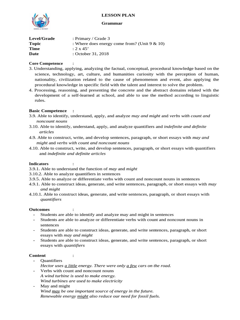 [Lessonplan] grammar quantifiers | PDF | Noun | Linguistics