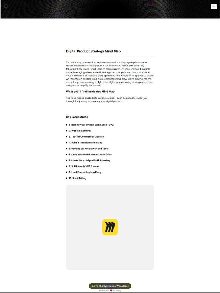Digital Product Strategy Mind Map | PDF