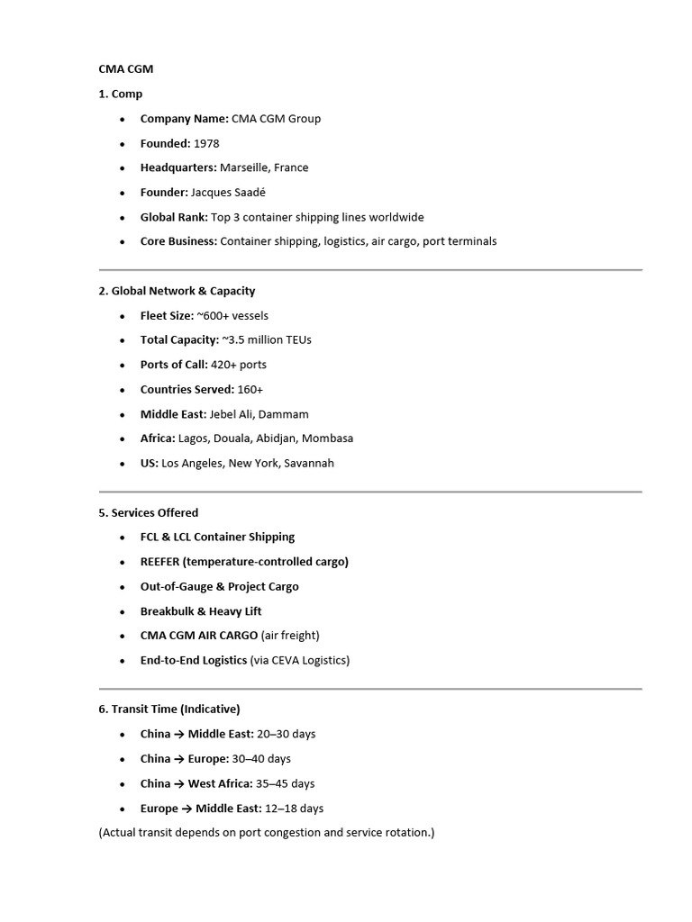 CMA CGM Shipping5 | PDF | Port | Containerization