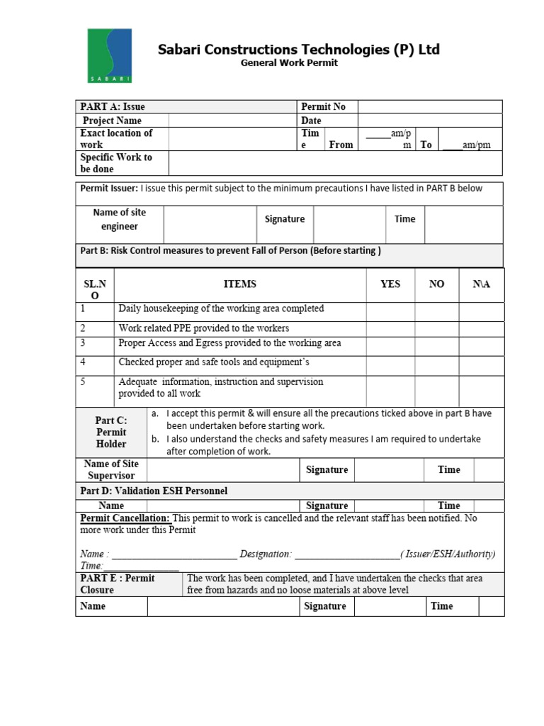General Work Permit | PDF