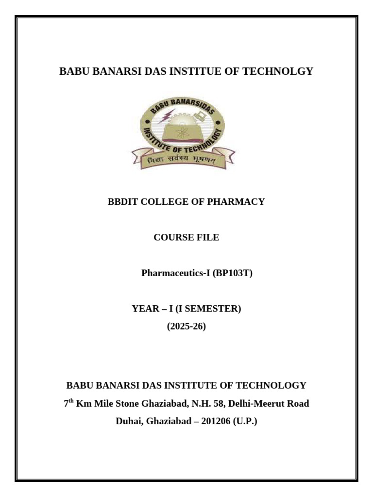 Course File Front Page | PDF
