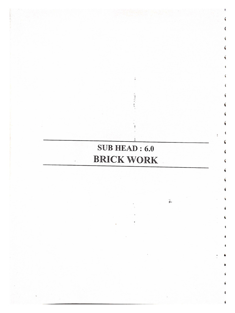 6.0 Brick Work | PDF | Masonry | Mortar (Masonry)
