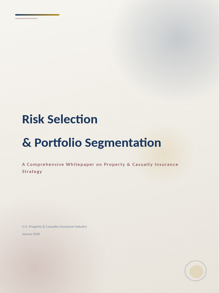 Risk Selection Portfolio Segmentation Whitepaper | PDF | Insurance | Risk