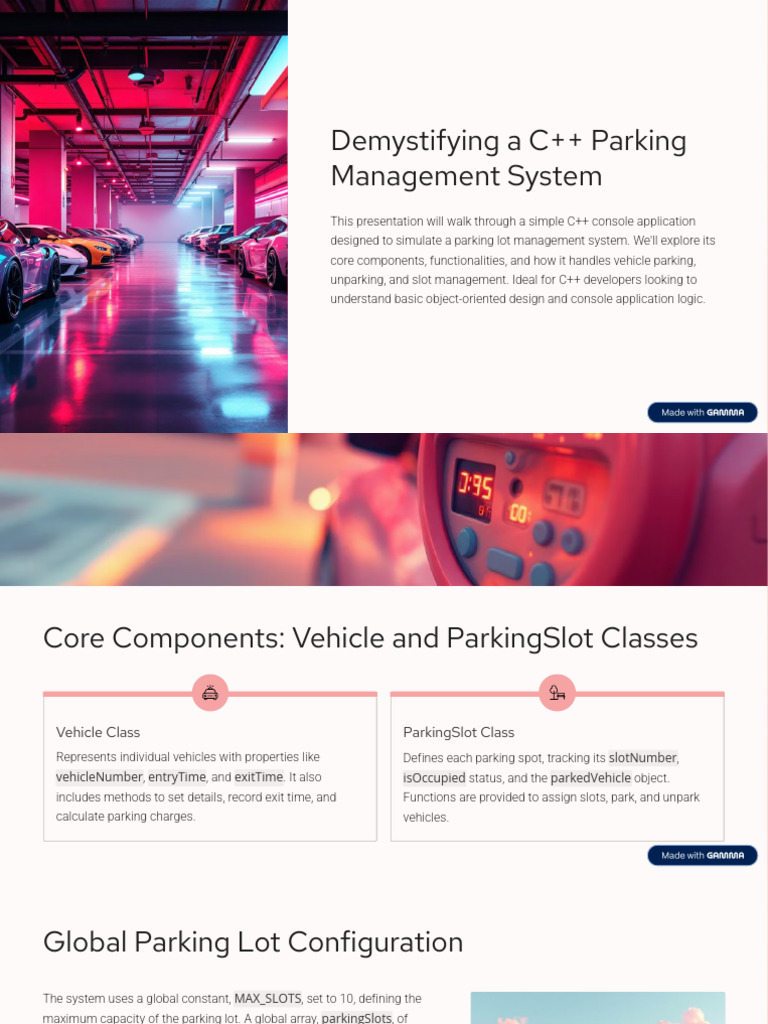 Demystifying A C Parking Management System | PDF | C++ | Control Flow