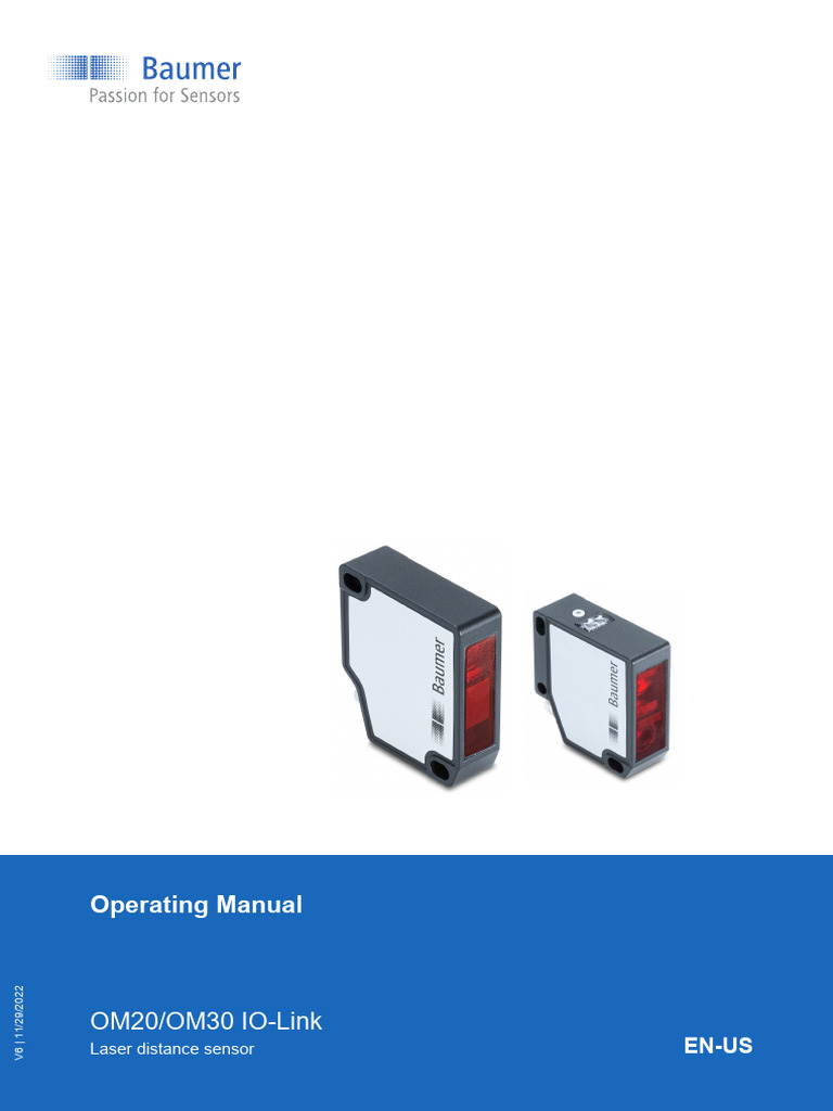 Baumer OM20-30-IO-Link en V6 MNL Highlight | PDF | Safety | Sensor