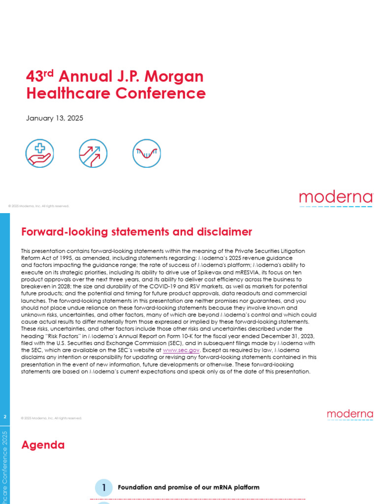 Moderna 2025 JPM Presentation Final Website | PDF | Medical Specialties ...