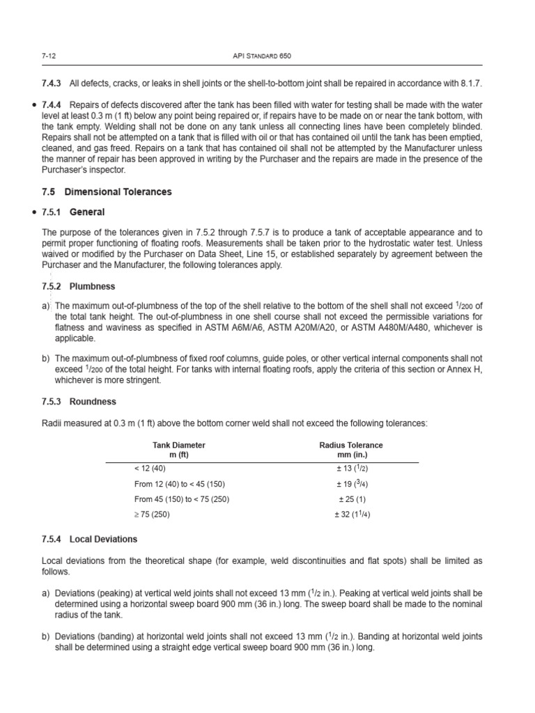 Api 650 - Verticalidad | PDF