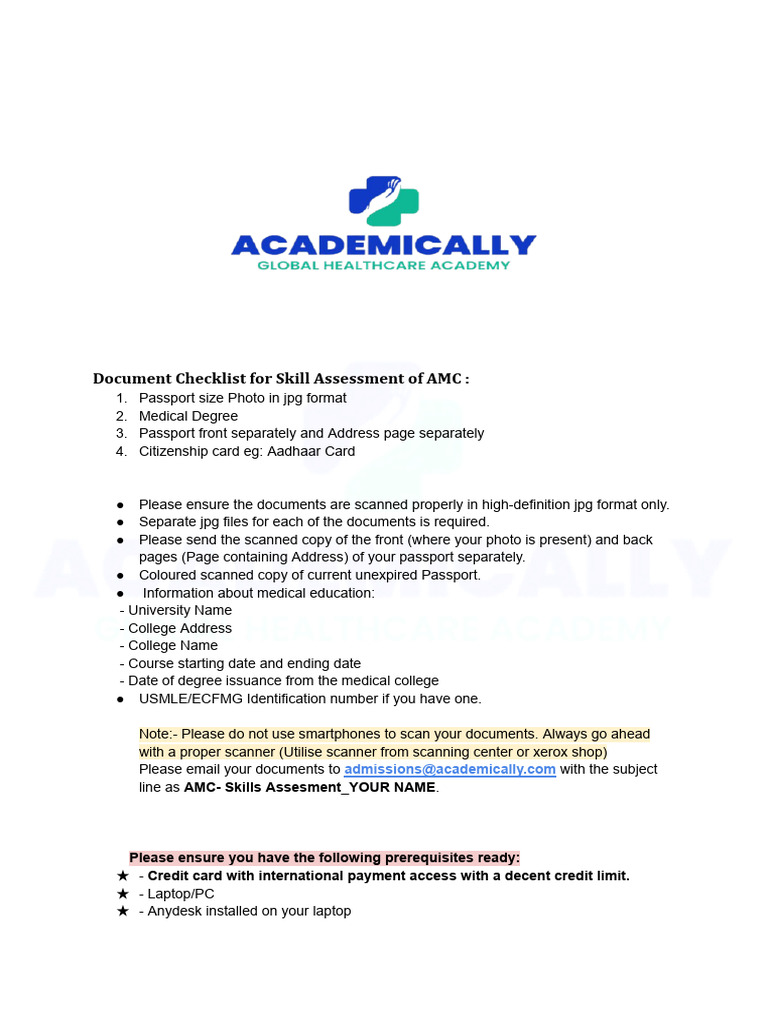 AMC Documents Updated List | PDF