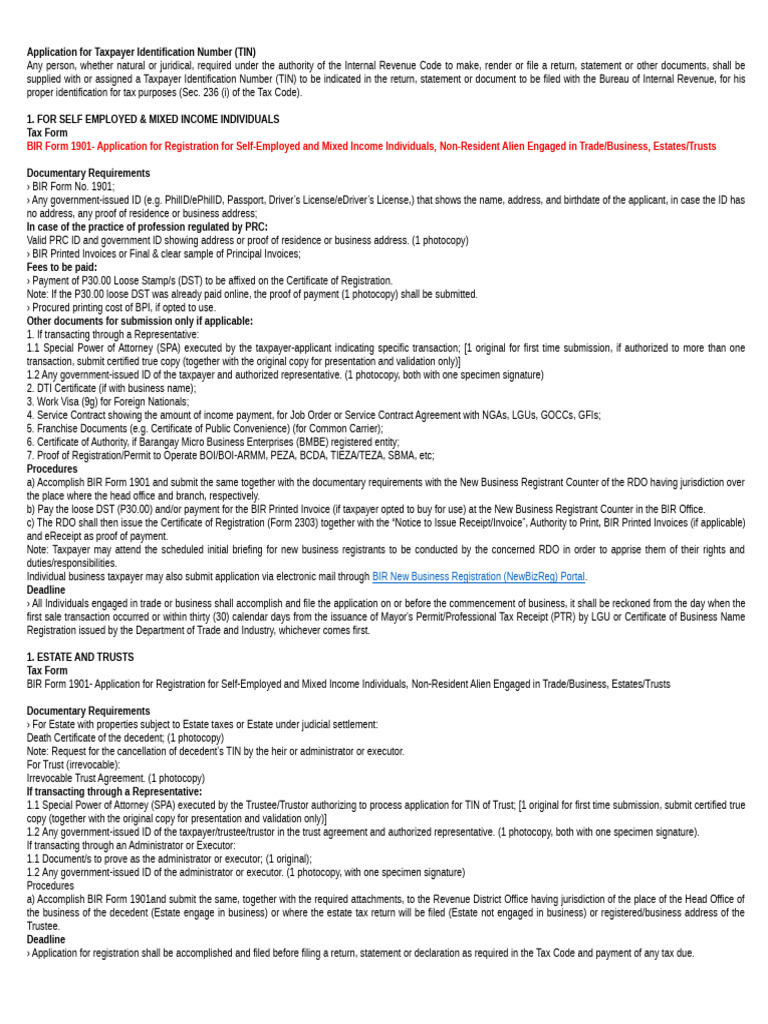 Procedures For Registration | PDF | Identity Document | Receipt
