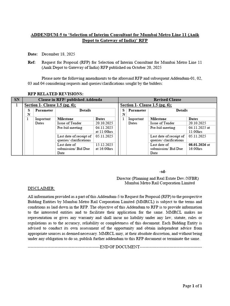 Addendum5 | PDF | Request For Proposal | Justice