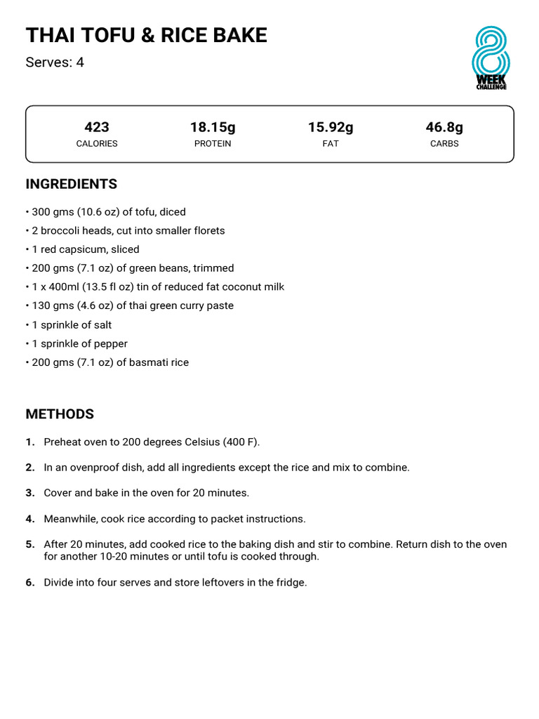 Thai Tofu & Rice Bake | PDF