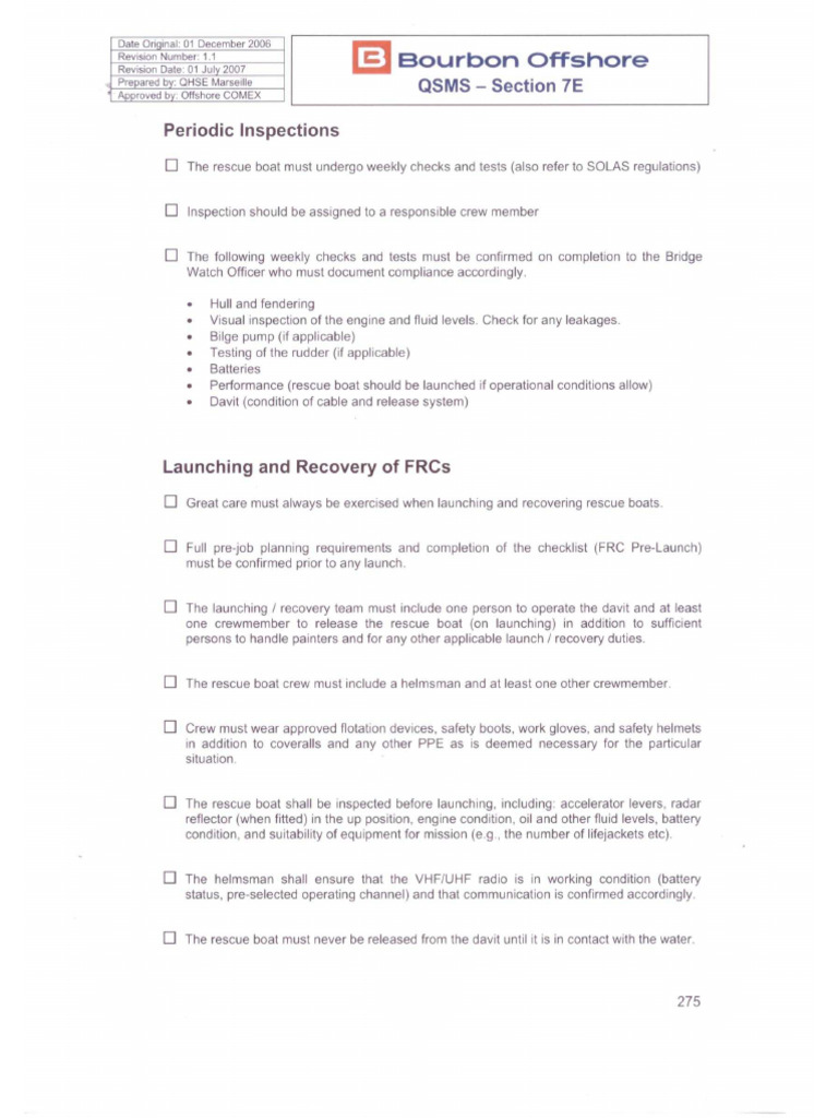 BB Thetys - FRCs Launching and Recovery | PDF
