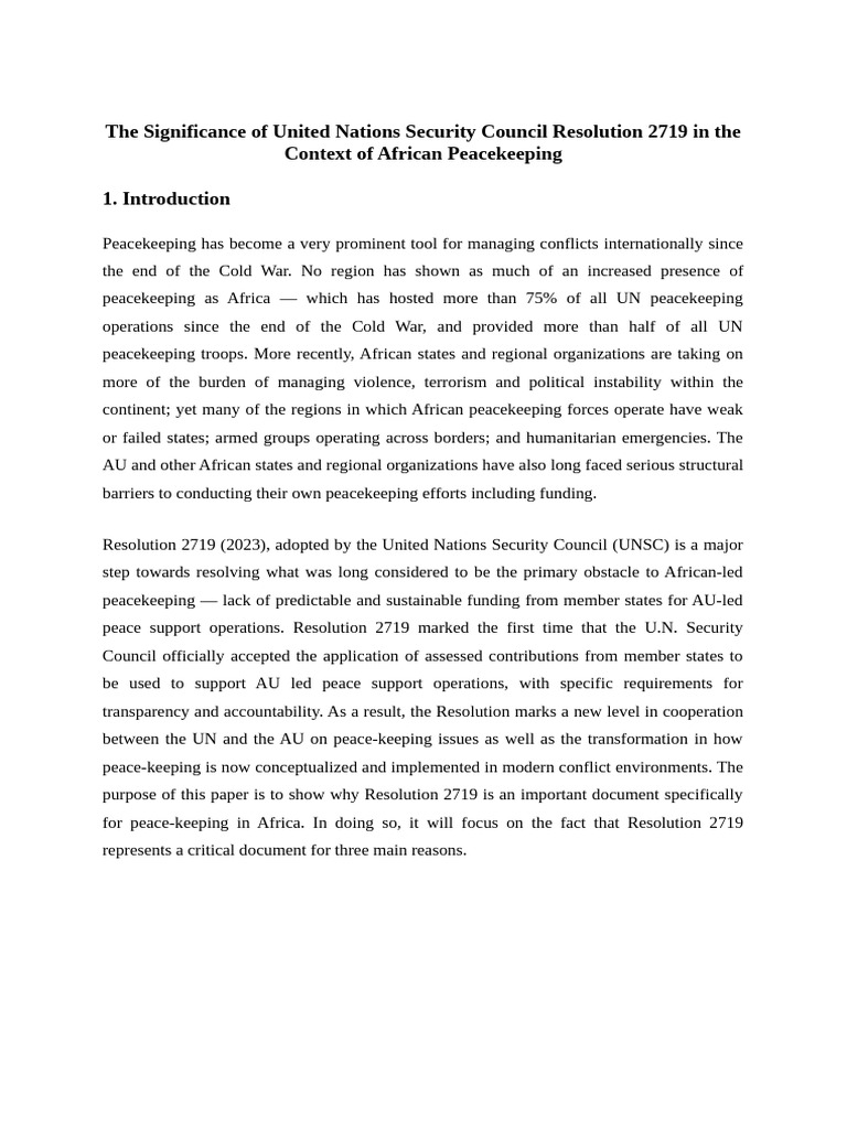 1The Significance of United Nations Security Council Resolution 2719 in ...