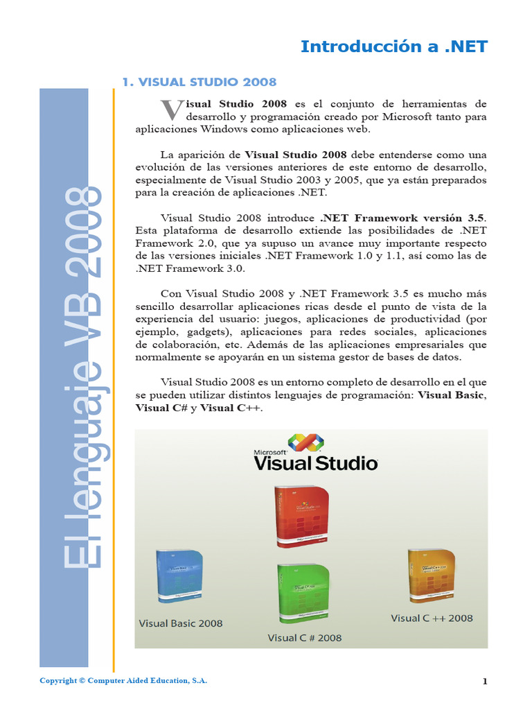 Manual Introduccion NET | PDF | .NET Framework | Software