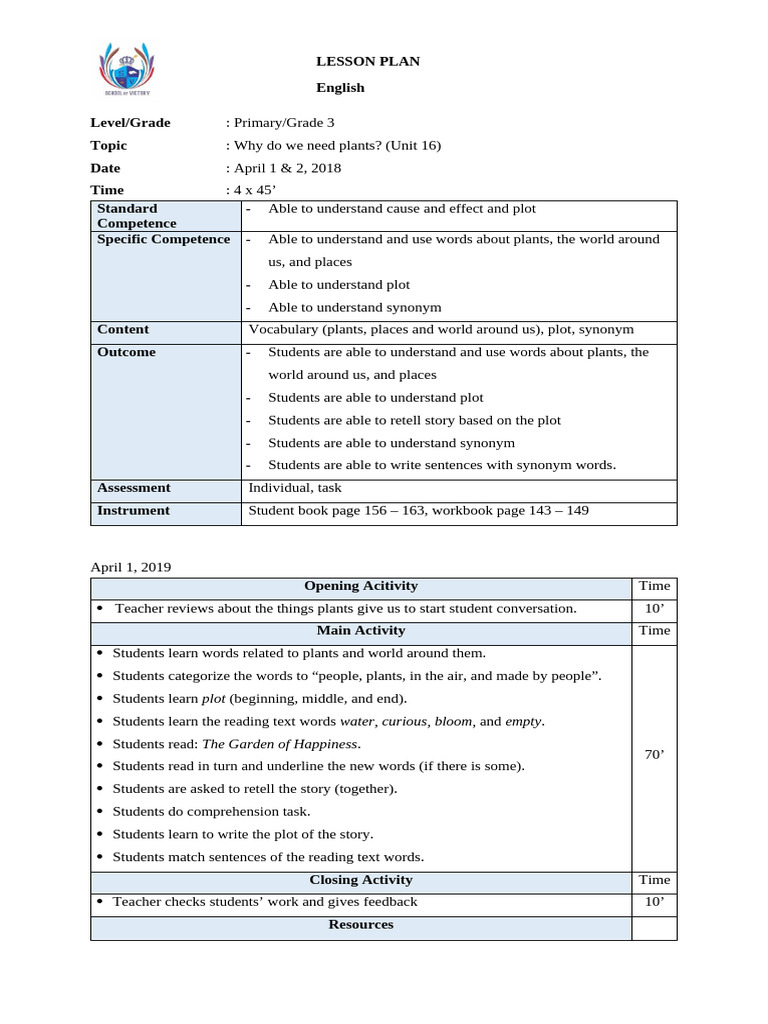 (Lessonplan) English Od3 Unit 16 | PDF | Reading Comprehension ...