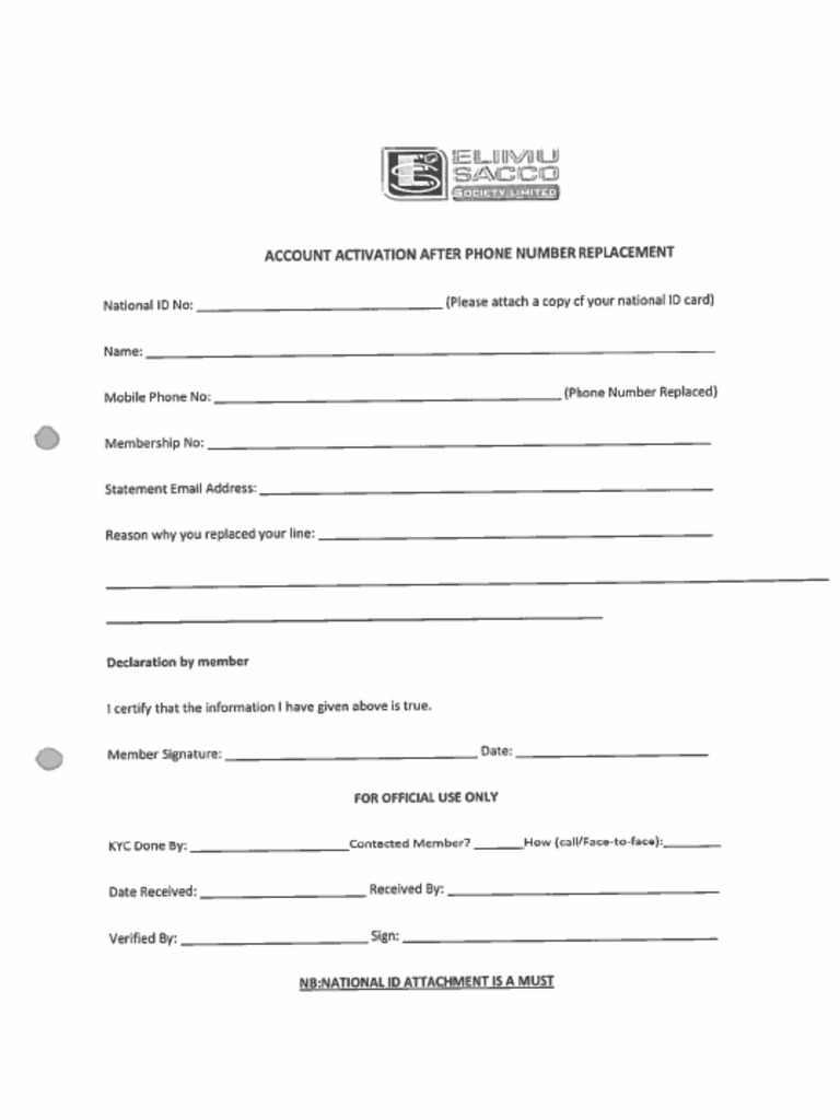 Sim Swap Form | PDF