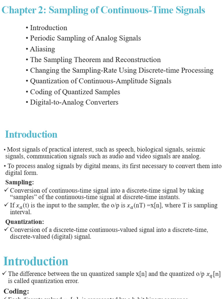Chapter 2-1 t | PDF | Sampling (Signal Processing) | Analog To Digital ...