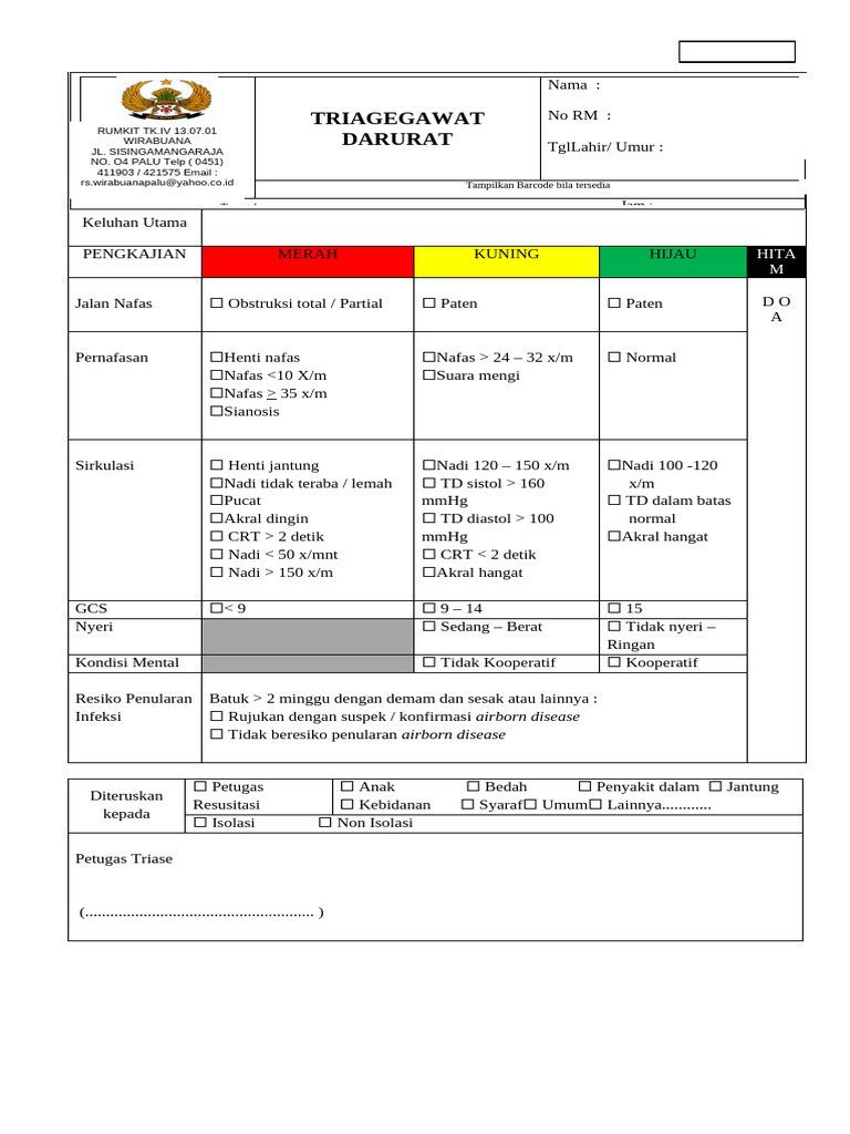 Lembar Triase Edit Baru | PDF