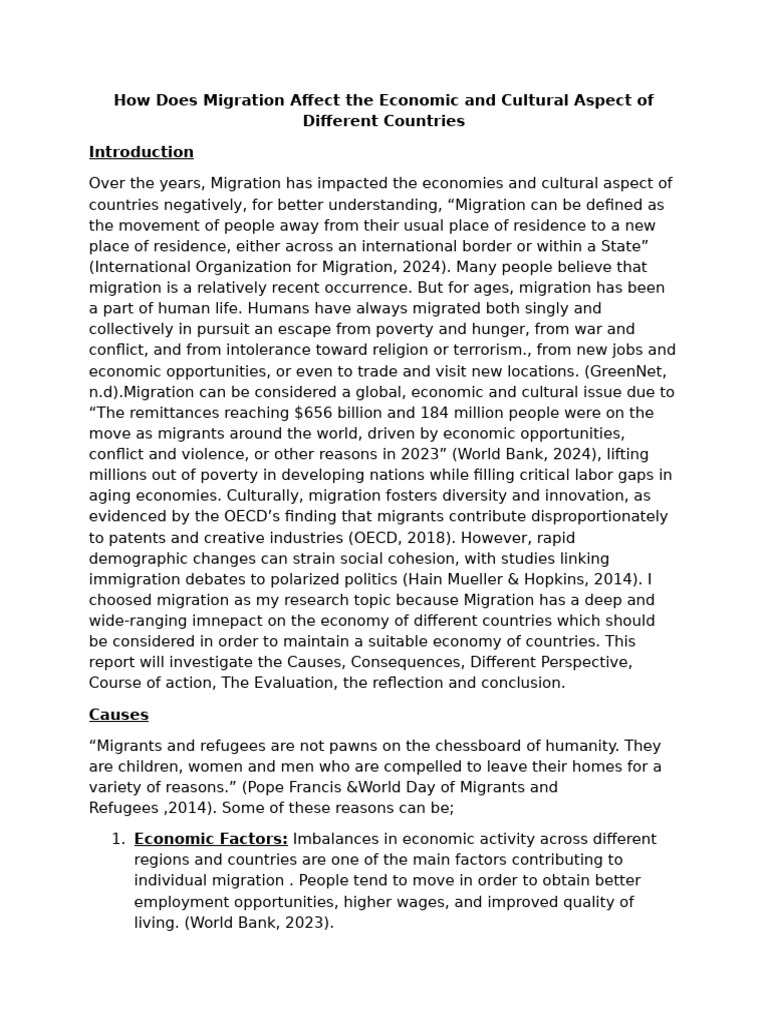 Migration Report | PDF | Human Migration | Immigration