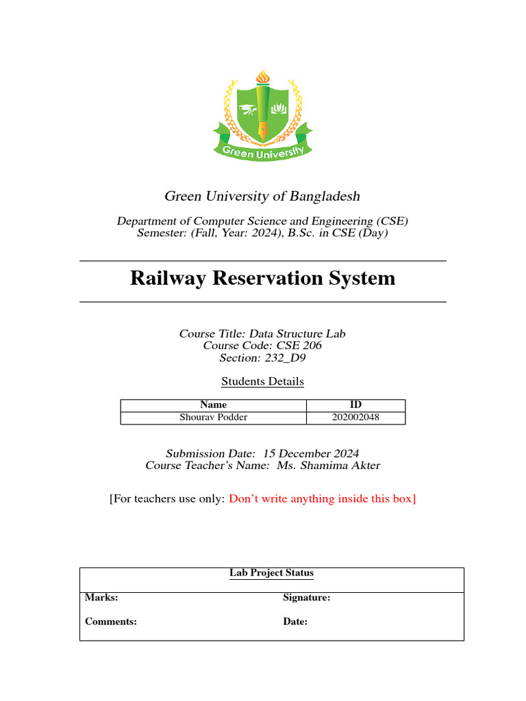 Data Structure Lab Final Project Report 202002048 Shourav Podder | PDF ...
