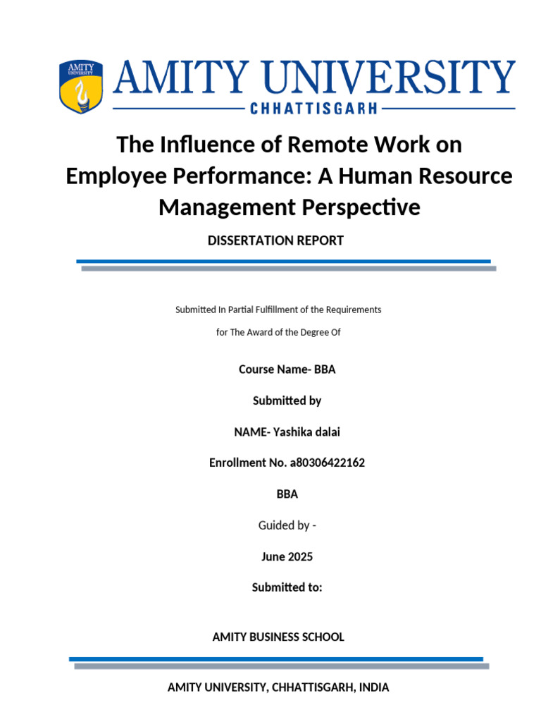 Yashika Dissertation | PDF | Human Resource Management | Methodology