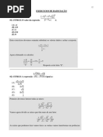 EXERCICIOS DE RADICIAÇÃO