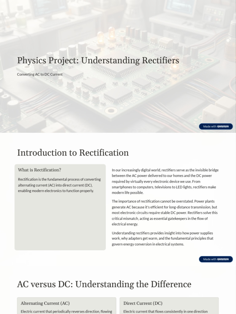 Physics Project Understanding Rectifiers | PDF | Rectifier | Direct Current