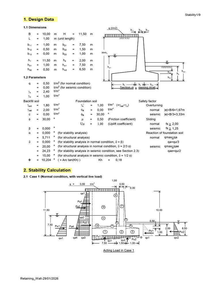 Retaining Wall | PDF | Mechanical Engineering | Soil Mechanics