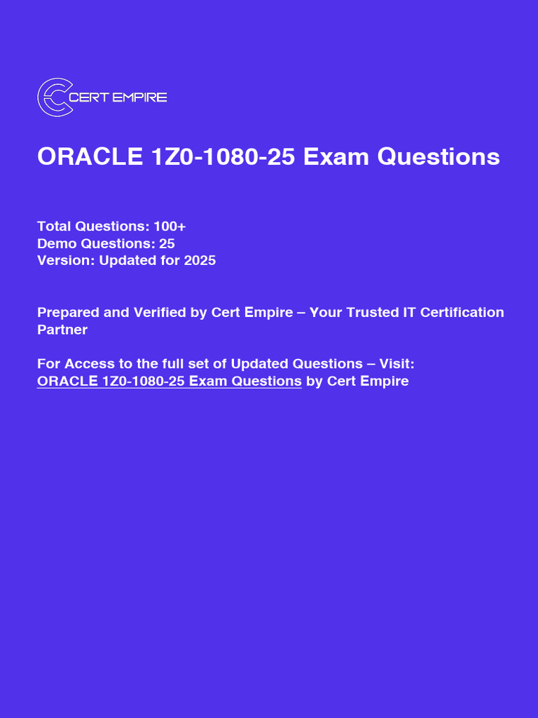 Oracle 1z0 1080 25 Demo Certempire | PDF | Computer File | Cloud Computing