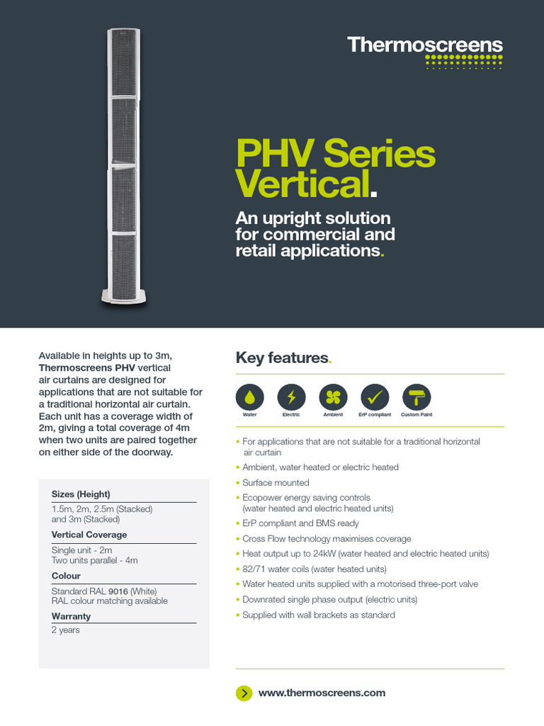 Thermoscreens PHV Vertical PB ENGLISH NOV 21 | PDF | Pressure | Valve
