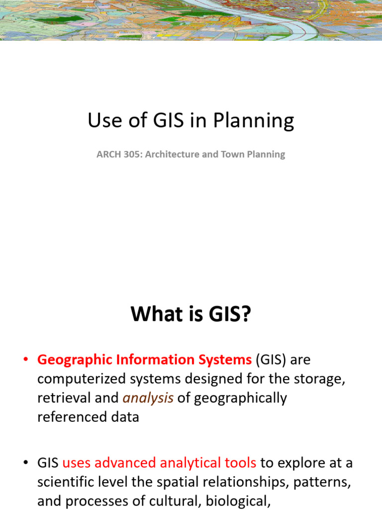 Lecture 9 GIS Urban Planning | PDF | Geographic Information System