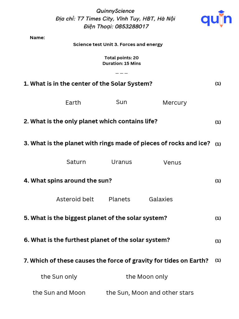 Grade 6 Unit Test Chapter 3 | PDF