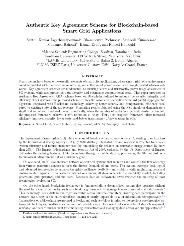 SPIE 2025 Authentic Key Agreement Scheme for Blockchain Based Smart ...