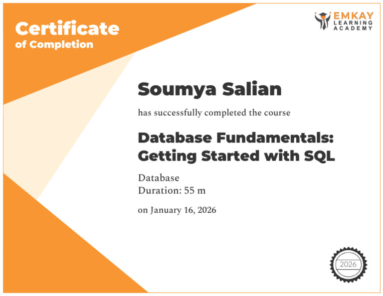 Database Fundamentals - Getting Started With SQL | PDF