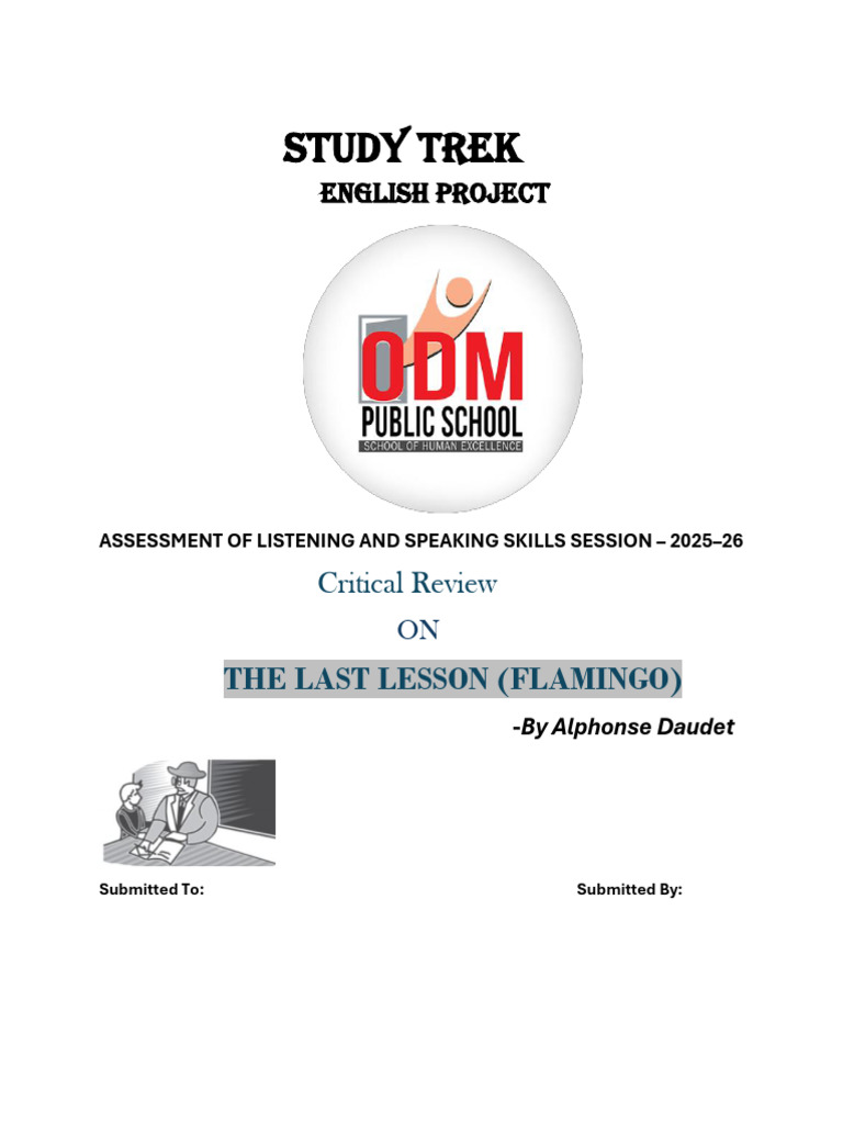 Class Xii Cbse English Project - The Last Lesson | PDF