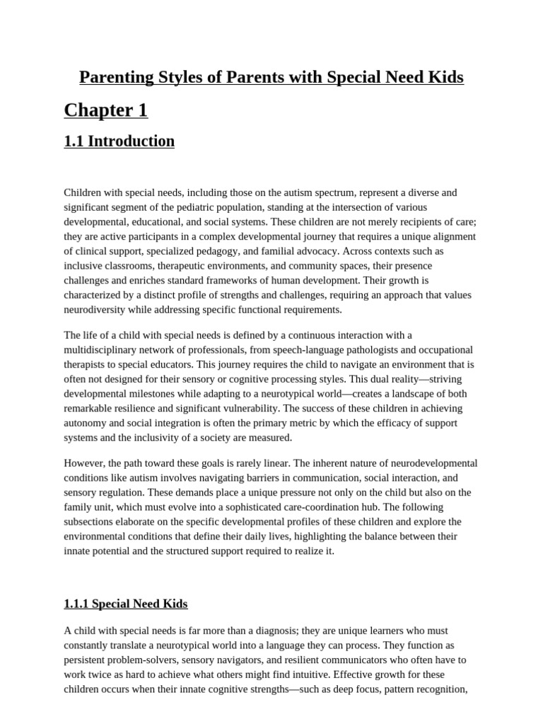 Parenting Styles of Parents With Special Need Kids (1) | PDF | Autism ...