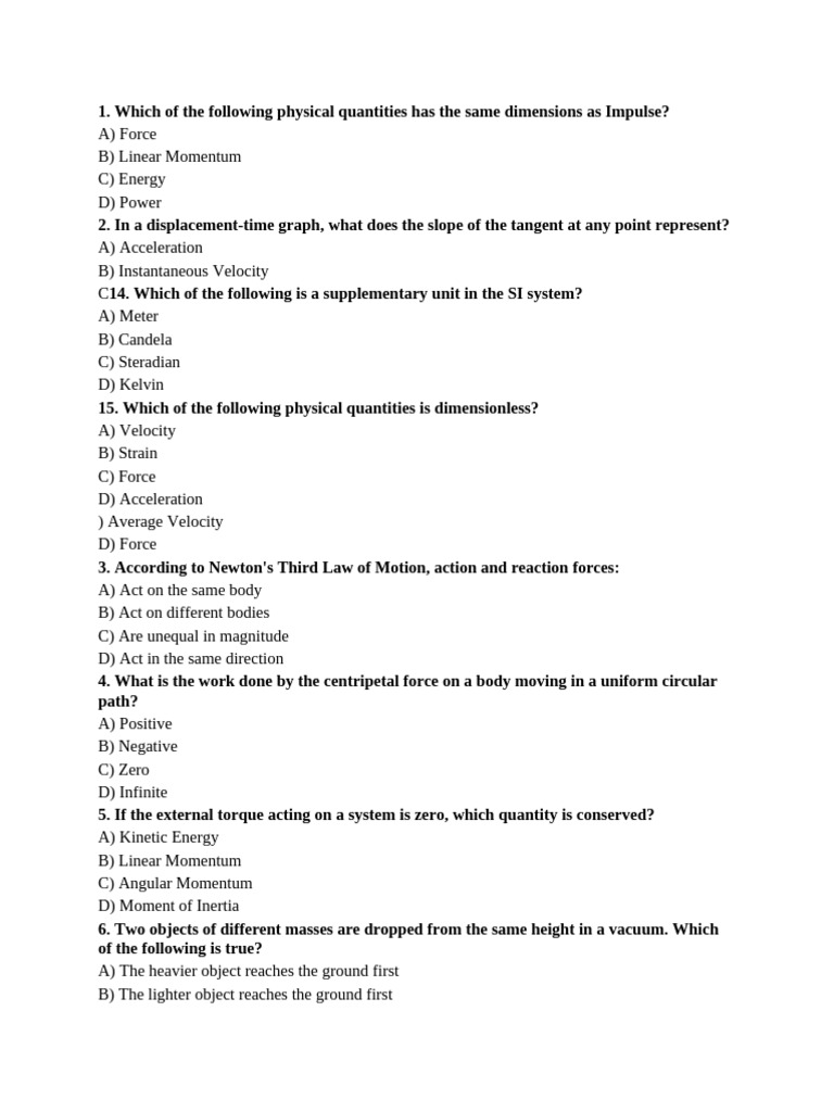 Class 11th Physics Olympiad | PDF | Force | Temperature