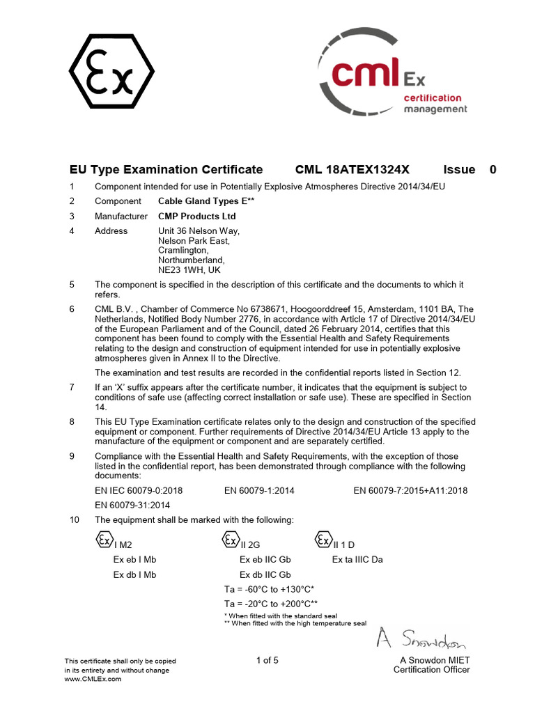 ATEX CML E Type | PDF | Pipe (Fluid Conveyance)