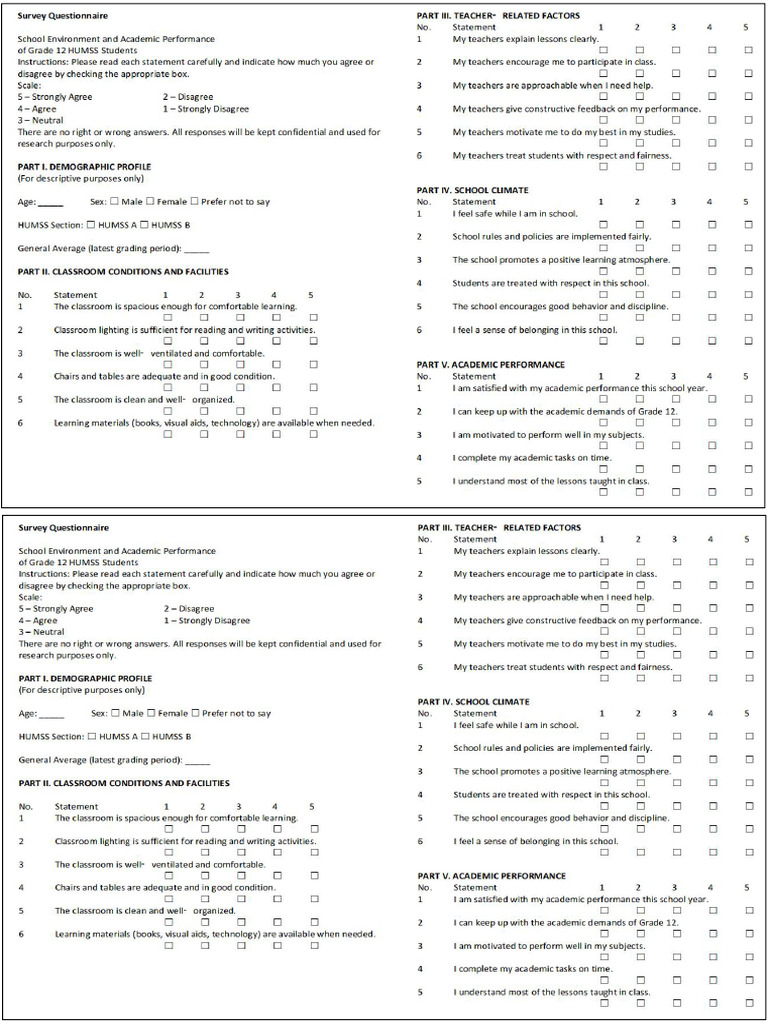 Survey For Mass Printing | PDF